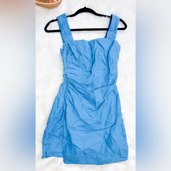 Reformation Kerrigan Linen Dress - Never worn- size 8- Grotto blue- 100% linen - Picture 1 of 2